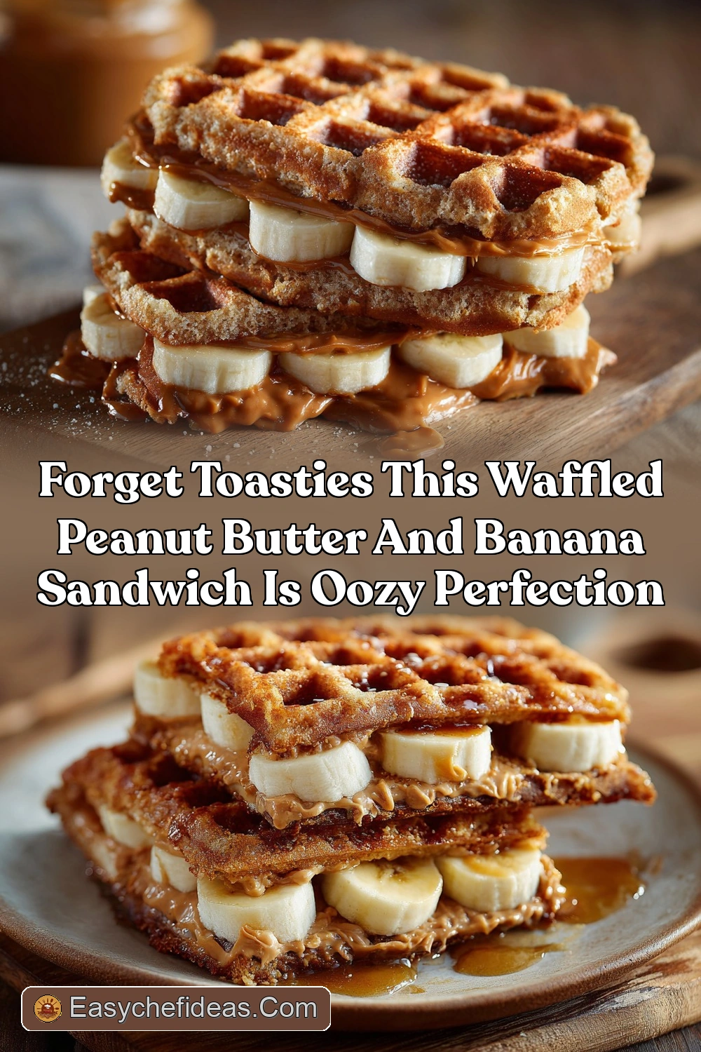 Crispy Waffled Peanut Butter and Banana Sandwich Ready in…