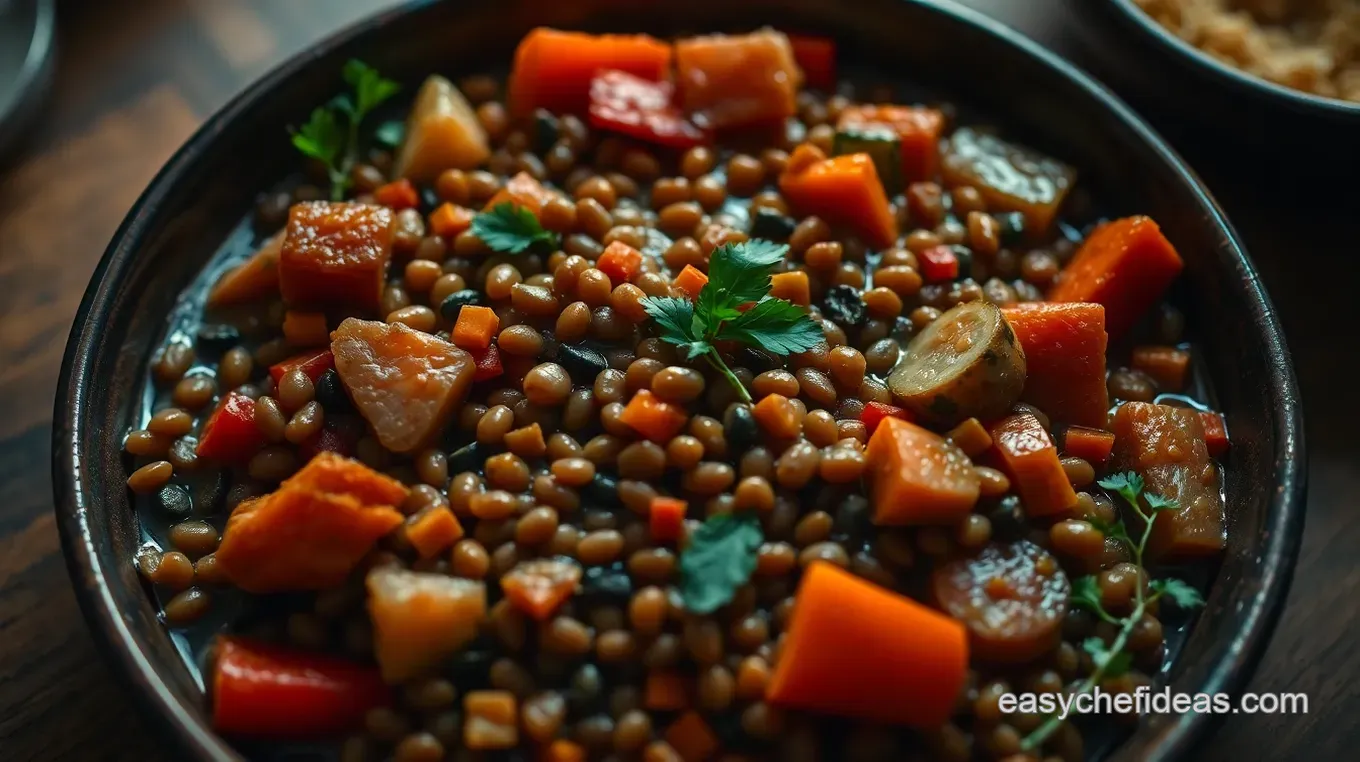 Cozy Spiced Lentil & Vegetable Stew: Easy Lentil Recipes for All Cozy Spiced Lentil & Vegetable Stew