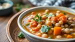 Sauté Chickpea Soup with Fresh Veggies