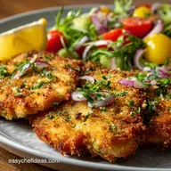 Air Fryer Chicken Milanese with Mediterranean Sala UltraCrispy Healthy