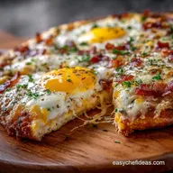 Breakfast Pizza with Bacon Egg and Cheese Easy Weekend Brunch