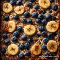 Baked Oatmeal with Blueberries and Bananas Healthy Meal Prep Bake