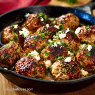 Greek Turkey Meatballs: Easy Baked Keftedakia with Feta