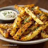 Baked Seasoned Fries with Skinny Garlic Aioli: Crispy Healthy Oven Frites