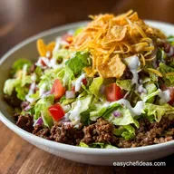 Beef Taco Salad: Zesty Yogurt Dressing