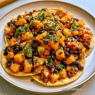 Healthy Butternut Squash Black Bean Tostadas