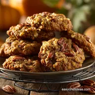 Pumpkin Spiced Oatmeal Pecan Cookies Chewy Autumn Treat
