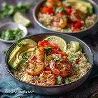 Cilantro Lime Quinoa Bowls with Shrimp Healthy Weeknight Dinner