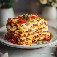 Classic Homemade Lasagna with Meat Sauce for 12 Servings