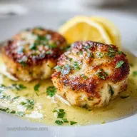 Crab Cakes with Lemon Butter Sauce: Crisp