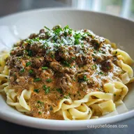 Creamy Ground Beef Stroganoff Made in 30 Minutes - One-Pot