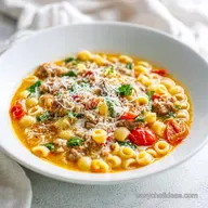 Creamy Parmesan Italian Sausage Ditalini Soup in 30 Minutes