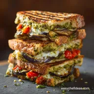 Eggplant Panini with Pesto Ultra-Crispy Grilled Vegetarian Lunch