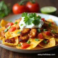 Fiesta Cheesy Chicken Fajita Nachos Quick TexMex