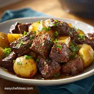 Slow Cooker Garlic Butter Beef with Potatoes