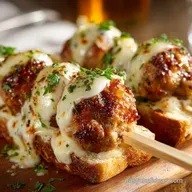 Garlic Butter Meatball Subs on a Stick The Cheesy Party Kebab