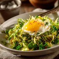 Alpine Crunch Shaved Brussels Sprout Salad with Grated Egg