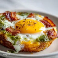 Green Chili Bacon Cheese Egg Breakfast Souffle Recipe with Monterey