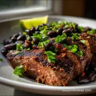 Grilled Flank Steak with Black Beans: Grill Perfectly