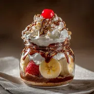 Guiltless Banana Split in a Jar High-Protein Recipe for Dessert