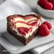 Heart Shaped Brownie Recipe with Raspberry Swirl & Cheesecake - Ready in 1 Hour