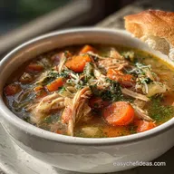 Hearty Chicken Veggie Soup (Cozy One-Pot Dinner) with Garlic and Herbs: One-Pot