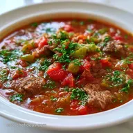 Stuffed Pepper Soup with Ground Sirloin