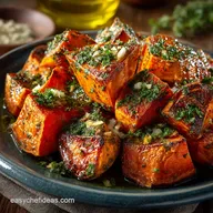 Sunday Side Dish Easy Garlic Butter Roasted Sweet Potatoes Recipe