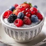 High Protein Chia Seed Pudding with Greek Yogurt and Mixed Berries: Overnight Prep