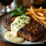 The Pub Classic Juicy Steak with Velvety Garlic Cream Sauce