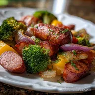 LowCarb Keto Kielbasa Veggie Sheet Pan: 20 Min Roast