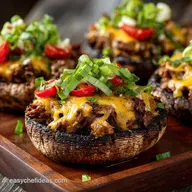 Proper LowCarb Philly Cheesesteak Stuffed Portobello Mushrooms