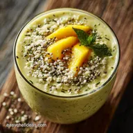 Mango Banana Hemp Seed Green Smoothie Ultra-Creamy High Protein