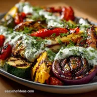 FussFree Grilled Vegetable Platter with Cooling Yogurt Mint Sauce