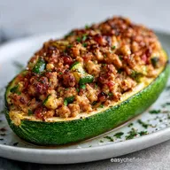 Zucchini Boats with Ground Turkey