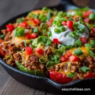 Mini Bell Pepper Turkey Nachos: Healthy, Loaded Low Carb Dinner