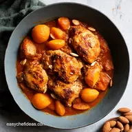 Moroccan Chicken Tagine Apricots Almonds Easy Recipe