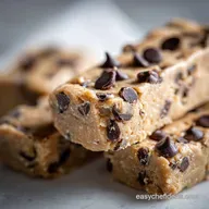 Healthy No Bake Cookie Dough Bar with Chocolate Chips (Gluten-Free, Vegan) - Make-Ahead