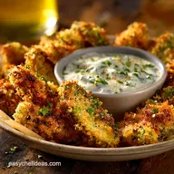 Oven Fried Pickles with Herb Ranch Dip Ultra-Crispy Baked