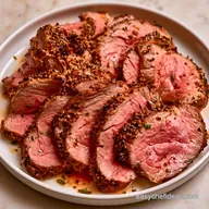 Pepper Crusted Top Round Roast for 8