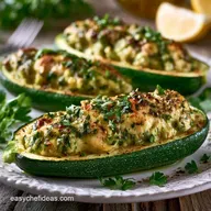 Pesto Chicken Zucchini Boats in 35 Min