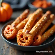 Spooky Fun Halloween Party Snacke Pumpkin Pretzel Rods
