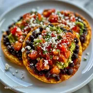 Queso Fresco Tostadas with Black Beans