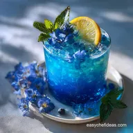 Refined Blue Caruso Drink with Gin