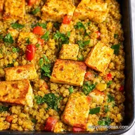 Easy Veggie Dinner Ideas Roasted Halloumi Quinoa Traybake