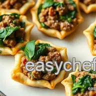Savory Mini Beef and Spinach Pastries: Perfect Easy Party Bites