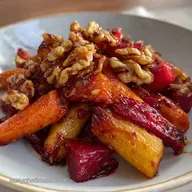 Side Dishes: Sticky Maple Harissa Roasted Root Vegetables