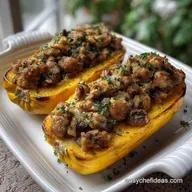 Stuffed Delicata Squash with SausageMushroom Stuffing Recipe