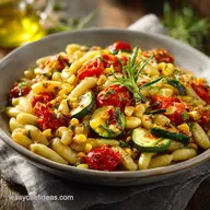 Summer Cavatelli with Corn Tomatoes and Zucchini 40-Minute Fresh Dish