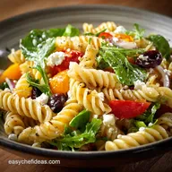 Summer Pasta Salad with Baby Greens: Zesty Lemon Vinaigrette Feta
